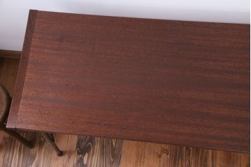アンティーク家具　 天板一枚板　古材を使った鉄脚テーブル(3)