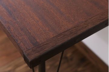アンティーク家具　 天板一枚板　古材を使った鉄脚テーブル(3)