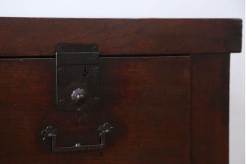 アンティーク家具　古民具・骨董 前面桜材と欅材の帳場箪笥(時代箪笥)(2)