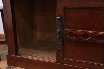 アンティーク家具　古民具・骨董 前面桜材と欅材の帳場箪笥(時代箪笥)(2)