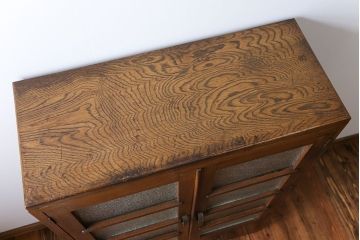 レトロ家具　昭和レトロ ダイヤガラス入りブックケース