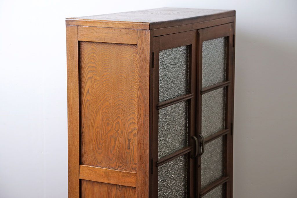 レトロ家具　昭和レトロ ダイヤガラス入りブックケース