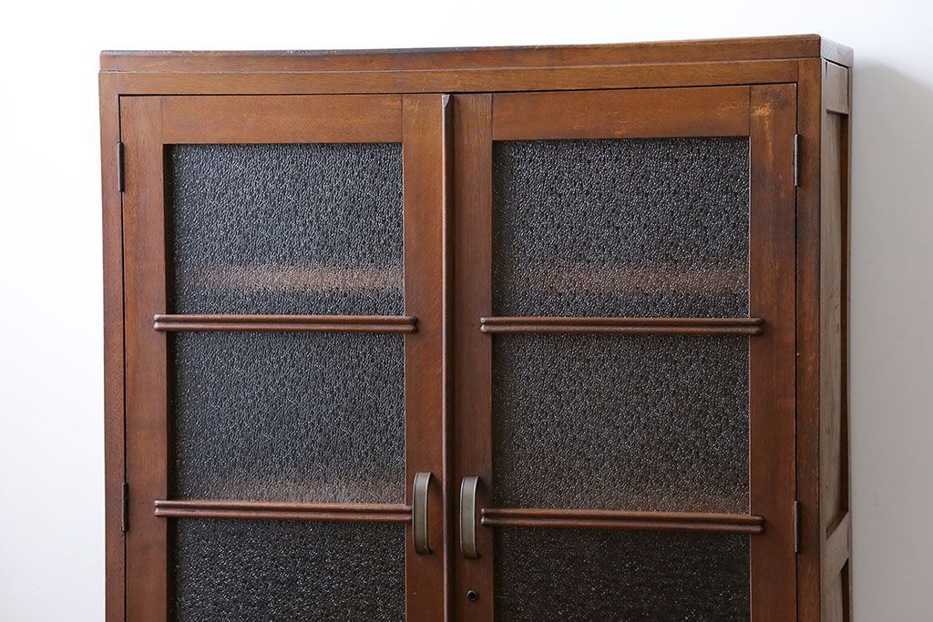 レトロ家具　昭和レトロ ダイヤガラス入りブックケース