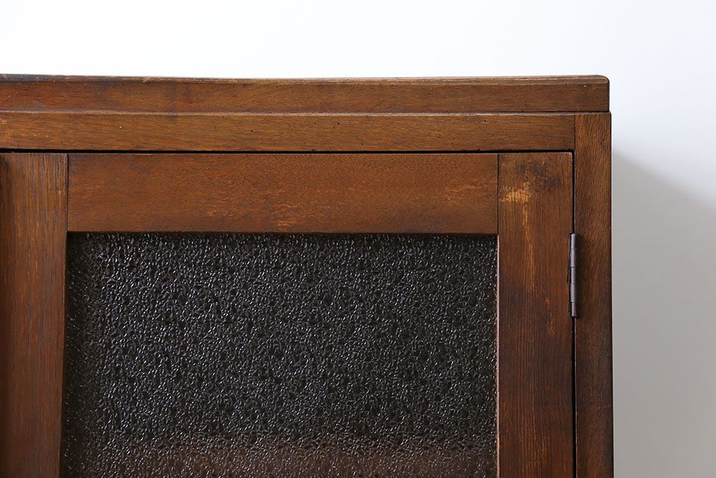 レトロ家具　昭和レトロ ダイヤガラス入りブックケース