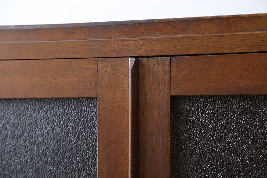 レトロ家具　昭和レトロ ダイヤガラス入りブックケース