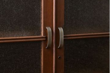 レトロ家具　昭和レトロ ダイヤガラス入りブックケース