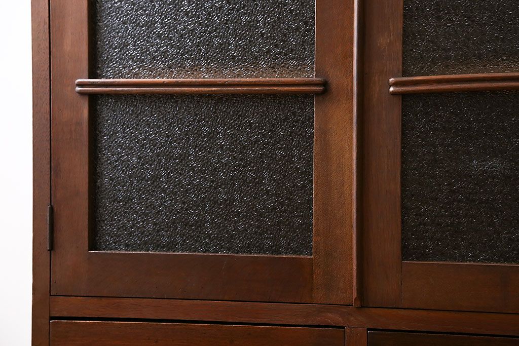 レトロ家具　昭和レトロ ダイヤガラス入りブックケース