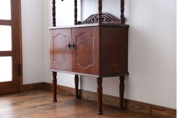 中古　ビンテージ　ブラックチェリー材　飾り棚(ウッドシェルフ)