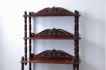 中古　ビンテージ　ブラックチェリー材　飾り棚(ウッドシェルフ)