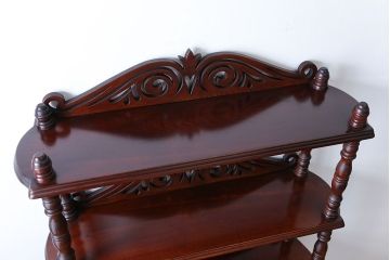 中古　ビンテージ　ブラックチェリー材　飾り棚(ウッドシェルフ)