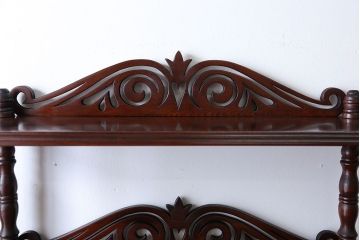 中古　ビンテージ　ブラックチェリー材　飾り棚(ウッドシェルフ)