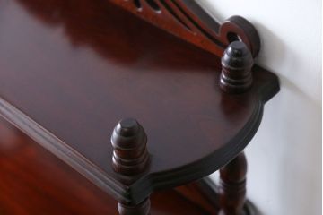 中古　ビンテージ　ブラックチェリー材　飾り棚(ウッドシェルフ)