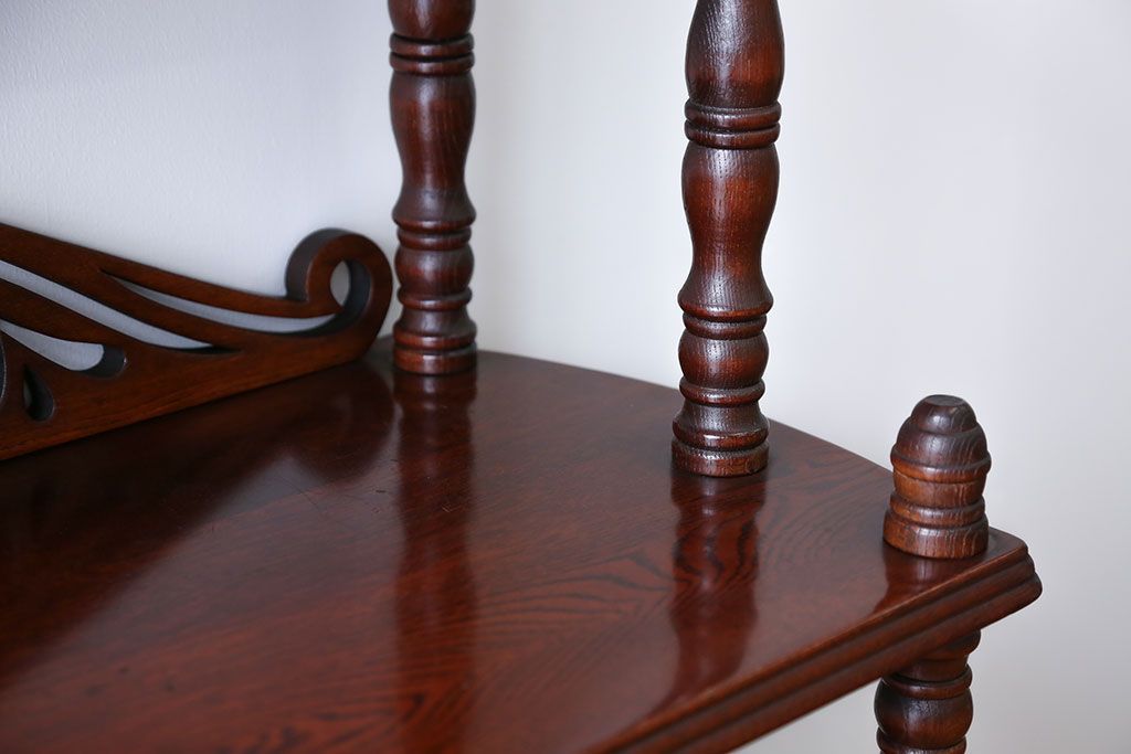 中古　ビンテージ　ブラックチェリー材　飾り棚(ウッドシェルフ)