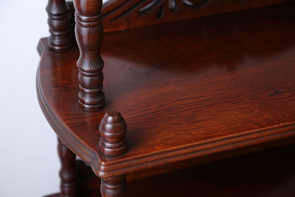 中古　ビンテージ　ブラックチェリー材　飾り棚(ウッドシェルフ)