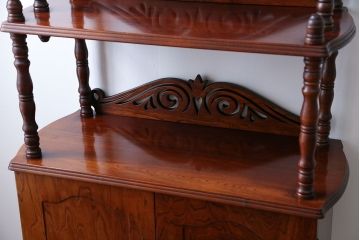 中古　ビンテージ　ブラックチェリー材　飾り棚(ウッドシェルフ)