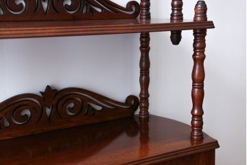 中古　ビンテージ　ブラックチェリー材　飾り棚(ウッドシェルフ)