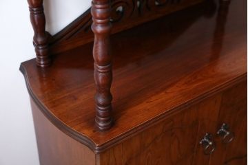 中古　ビンテージ　ブラックチェリー材　飾り棚(ウッドシェルフ)