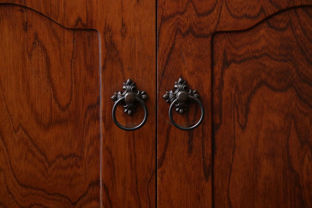 中古　ビンテージ　ブラックチェリー材　飾り棚(ウッドシェルフ)