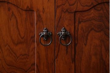 中古　ビンテージ　ブラックチェリー材　飾り棚(ウッドシェルフ)