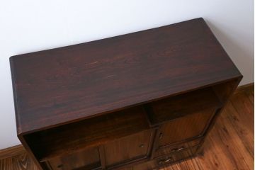 アンティーク家具　古民具・骨董 前面黒檀!上質な茶箪笥(飾り棚)