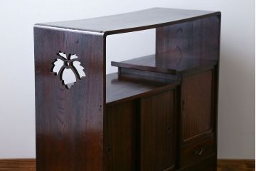 アンティーク家具　古民具・骨董 前面黒檀!上質な茶箪笥(飾り棚)