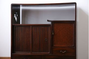 アンティーク家具　古民具・骨董 前面黒檀!上質な茶箪笥(飾り棚)