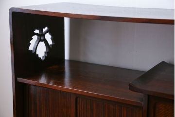 アンティーク家具　古民具・骨董 前面黒檀!上質な茶箪笥(飾り棚)