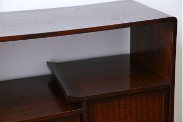 アンティーク家具　古民具・骨董 前面黒檀!上質な茶箪笥(飾り棚)