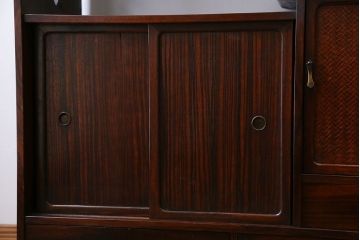 アンティーク家具　古民具・骨董 前面黒檀!上質な茶箪笥(飾り棚)