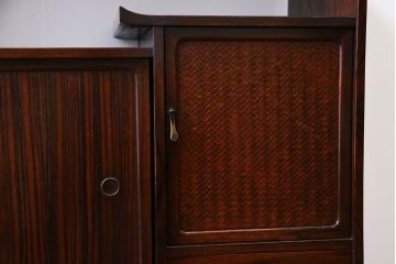 アンティーク家具　古民具・骨董 前面黒檀!上質な茶箪笥(飾り棚)