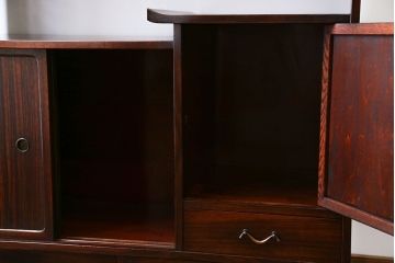 アンティーク家具　古民具・骨董 前面黒檀!上質な茶箪笥(飾り棚)