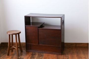 アンティーク家具　古民具・骨董 前面黒檀!上質な茶箪笥(飾り棚)