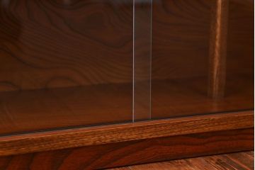 中古　木目の美しい民芸ガラスケース