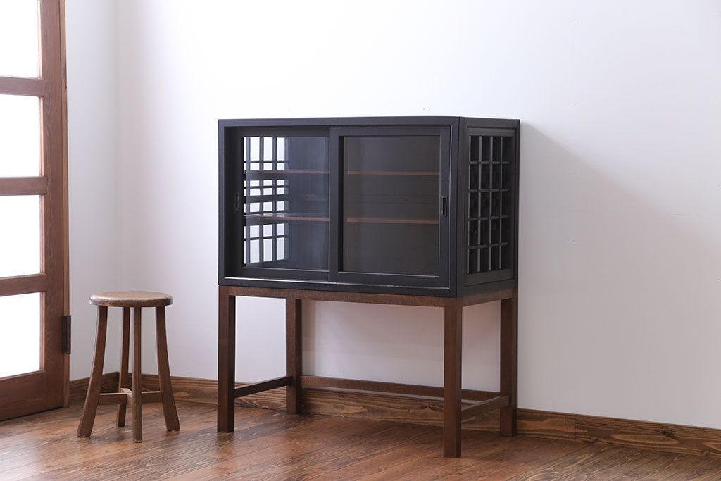 アンティーク家具　和製アンティーク　シックな蝿帳(ガラスケース)