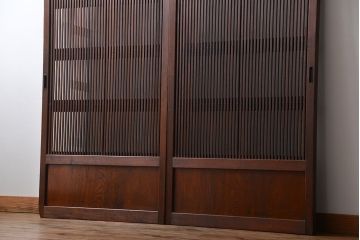 古民具・骨董 裏ガラス入り格子戸2枚セット