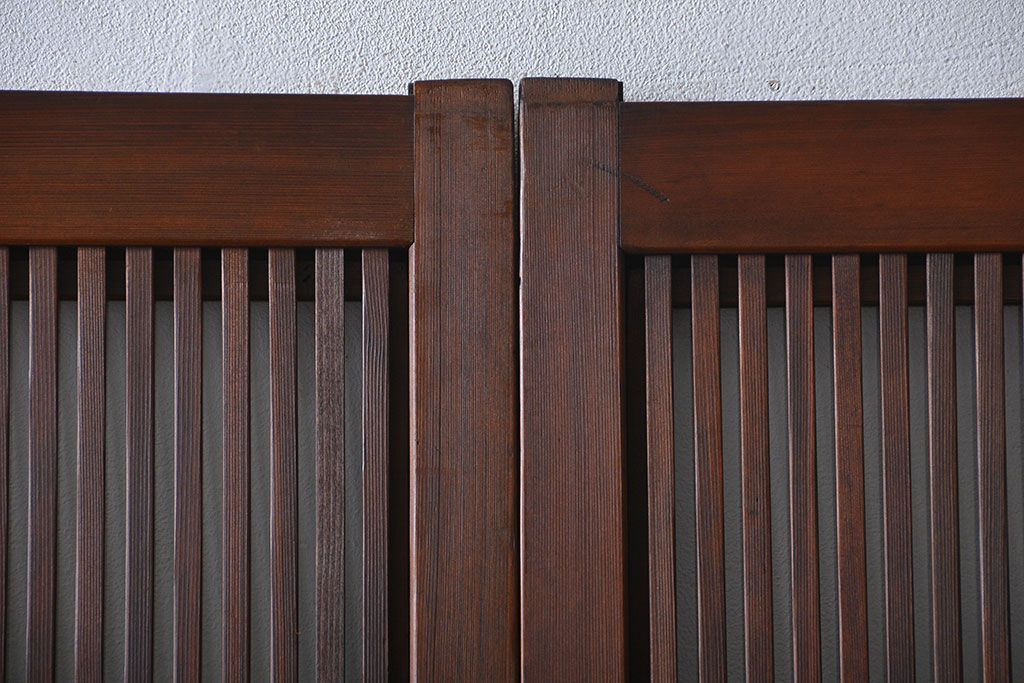 古民具・骨董 裏ガラス入り格子戸2枚セット