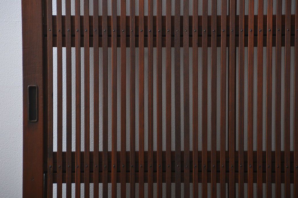 古民具・骨董 裏ガラス入り格子戸2枚セット