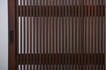 古民具・骨董 裏ガラス入り格子戸2枚セット