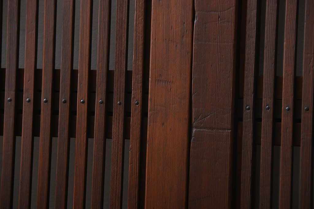 古民具・骨董 裏ガラス入り格子戸2枚セット