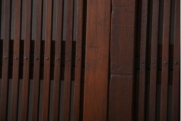 古民具・骨董 裏ガラス入り格子戸2枚セット