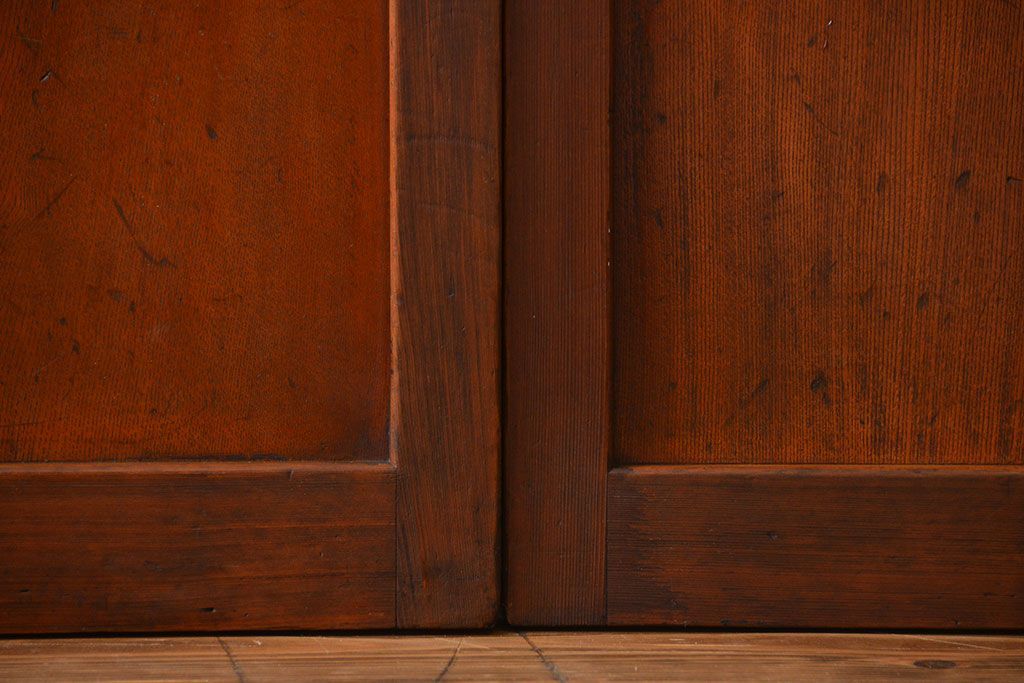 古民具・骨董 裏ガラス入り格子戸2枚セット