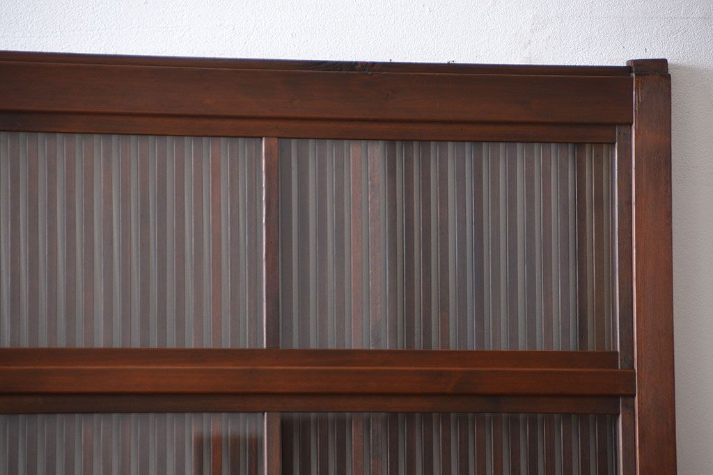 古民具・骨董 裏ガラス入り格子戸2枚セット