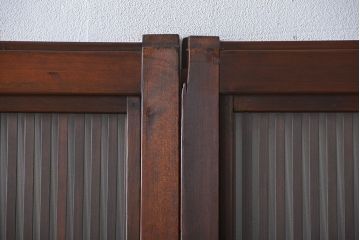 古民具・骨董 裏ガラス入り格子戸2枚セット