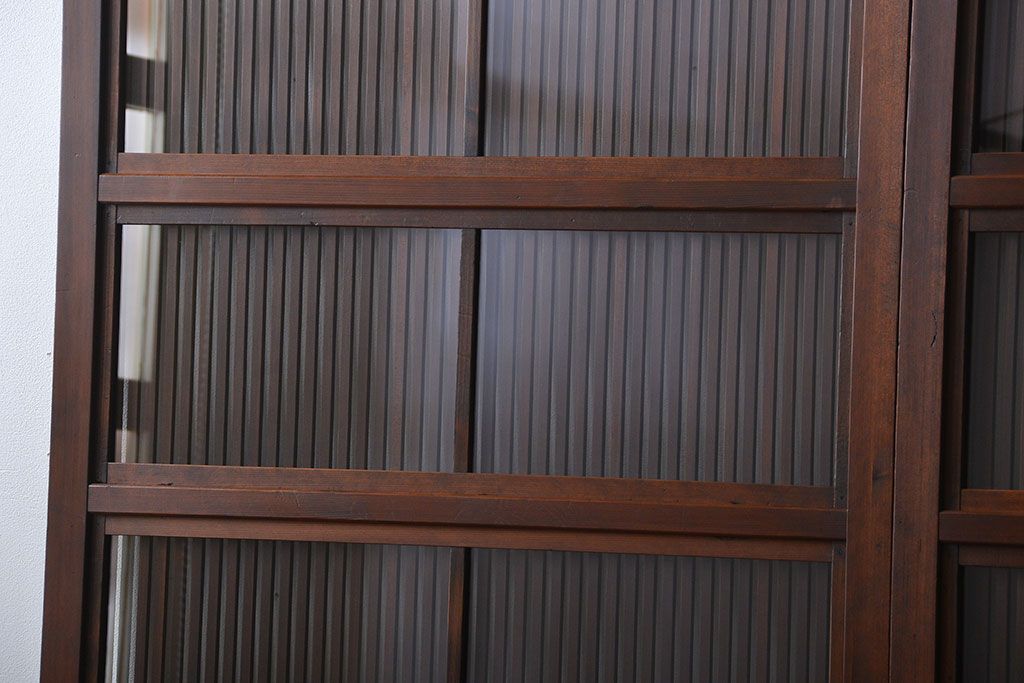 古民具・骨董 裏ガラス入り格子戸2枚セット