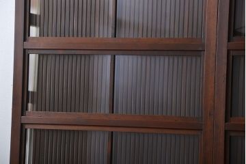 古民具・骨董 裏ガラス入り格子戸2枚セット