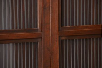 古民具・骨董 裏ガラス入り格子戸2枚セット