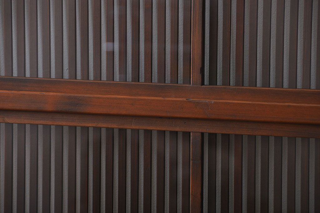 古民具・骨董 裏ガラス入り格子戸2枚セット