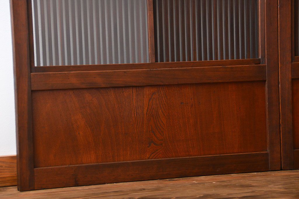 古民具・骨董 裏ガラス入り格子戸2枚セット