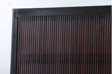 古民具・骨董 シックな裏ガラス入り格子戸2枚セット(1)