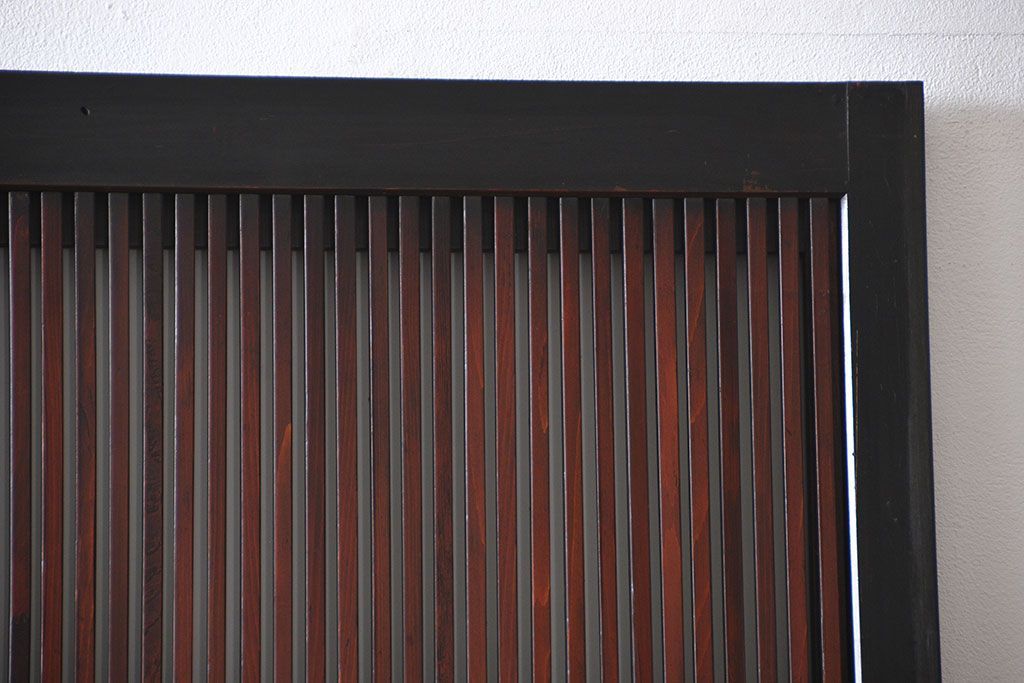 古民具・骨董 シックな裏ガラス入り格子戸2枚セット(1)